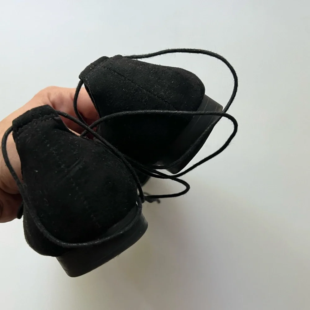 Black AE Lace Up Flats